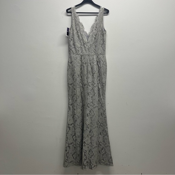 Belsoie Long V-neck Lace Bridesmaid Dress - Picture 4 of 10